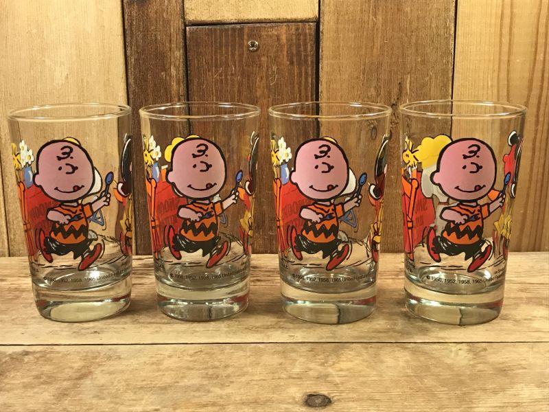 Anchor Hocking Peanuts Gang Snoopy Glass Juice Set スヌーピー 