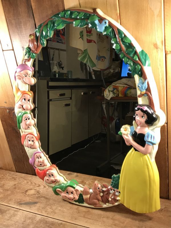 Disney Snow White And The Seven Dwarfs Wall Mirror 白雪姫 ビンテージ 壁掛けミラー ディズニー 60 70年代 Stimpy Vintage Collectible Toys スティンピー ビンテージ コレクタブル トイズ