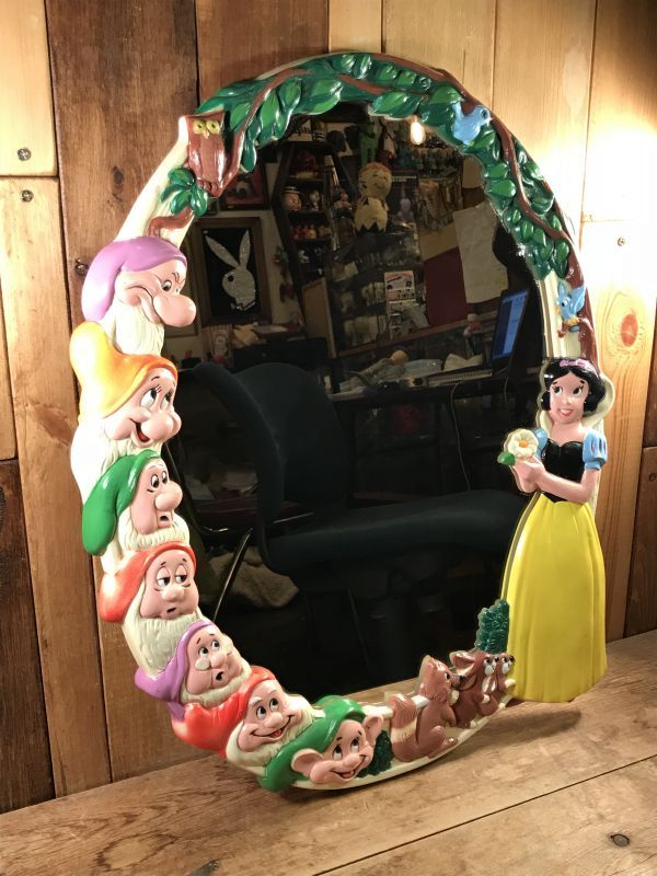 Disney Snow White and the Seven Dwarfs Wall Mirror 白雪姫 ビンテージ 壁掛けミラー ディズニー  60〜70年代 STIMPY(Vintage Collectible Toys）スティンピー(ビンテージ コレクタブル トイズ）