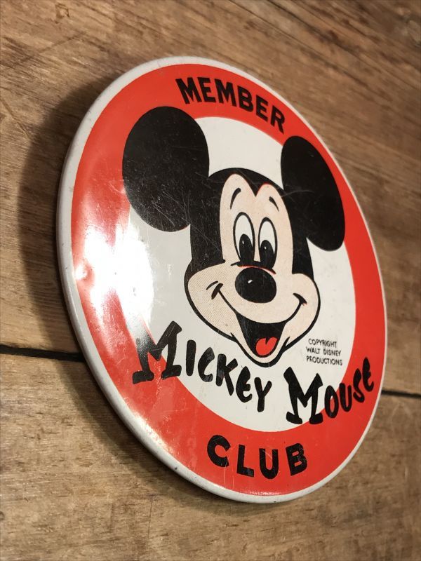 Disney Mickey Mouse Member Club Tin Badge ミッキーマウスクラブ
