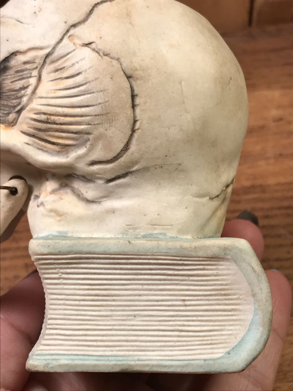 Skull On Book “Green” Ceramic Nodder Match Holder スカルオン