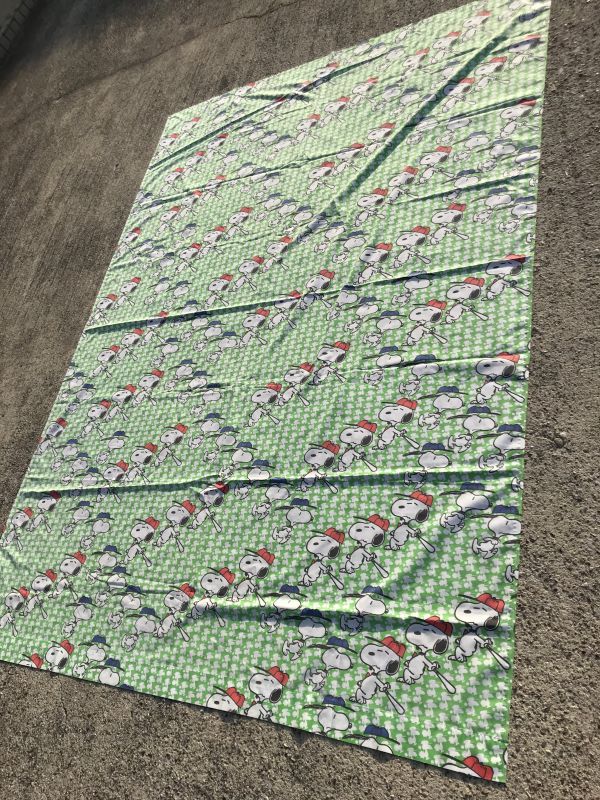Peanuts Snoopy Baseball Twin Flat Sheet スヌーピー ビンテージ
