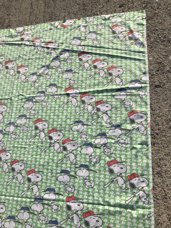 Peanuts Snoopy Baseball Twin Flat Sheet スヌーピー ビンテージ