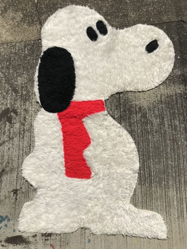 Peanuts Snoopy Shaggy Rug スヌーピー ビンテージ ラグマット ピーナッツ 60 70年代 Stimpy Vintage Collectible Toys スティンピー ビンテージ コレクタブル トイズ