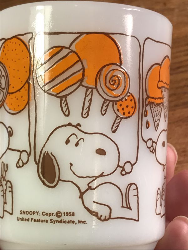 Peanuts Snoopy Sweets Fire King Mug スヌーピー ビンテージ マグカップ ファイヤーキング 60 70年代 Stimpy Vintage Collectible Toys スティンピー ビンテージ コレクタブル トイズ