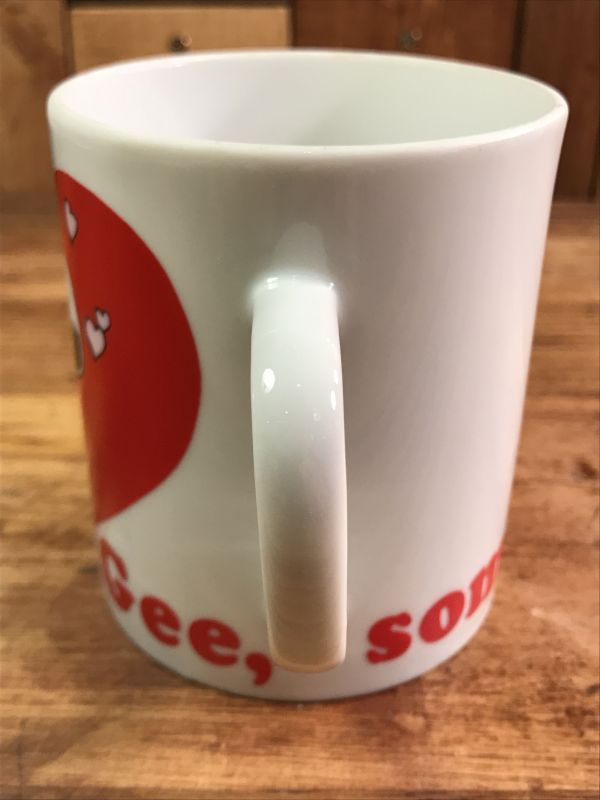 Peanuts Snoopy Woodstock Heart Ceramic Mug スヌーピー ビンテージ マグカップ ハート 70年代 Stimpy Vintage Collectible Toys スティンピー ビンテージ コレクタブル トイズ
