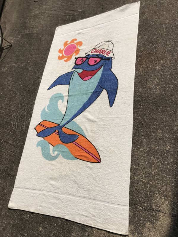 Star Kist Foods Charlie Tuna Big Size Beach Towel　チャーリーツナ　ビンテージ　ビーチタオル　 アドバタイジング　年代