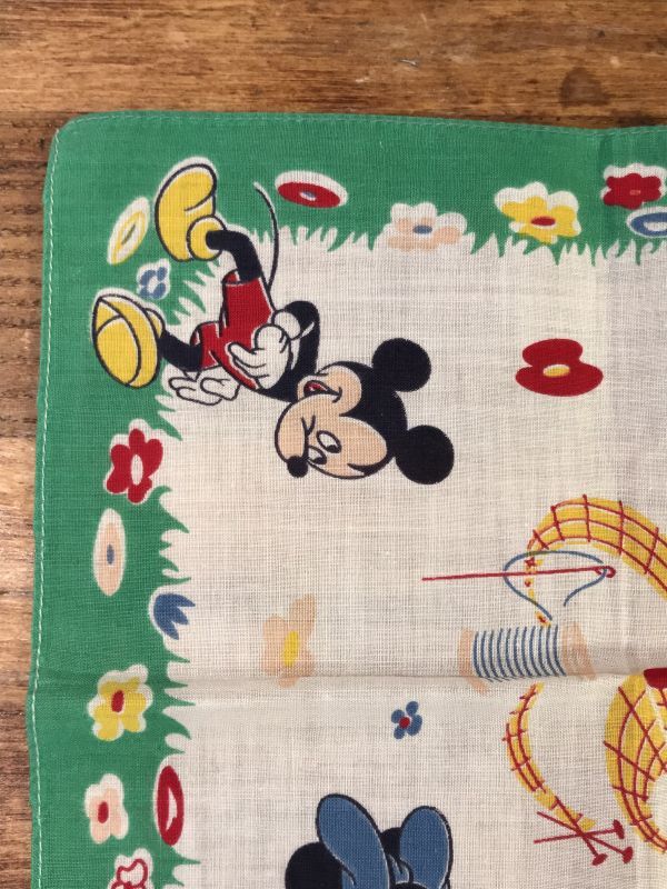 Disney Character Cotton Kids Handkerchief ディズニー ビンテージ
