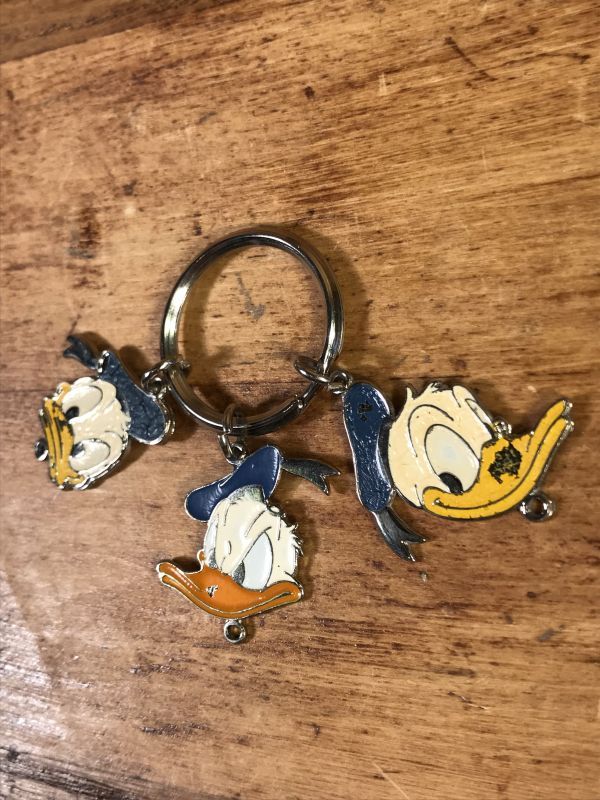 Disney Donald Duck Metal Charm Keychain ドナルドダック ビンテージ キーホルダー ディズニー 90年代 Stimpy Vintage Collectible Toys スティンピー ビンテージ コレクタブル トイズ