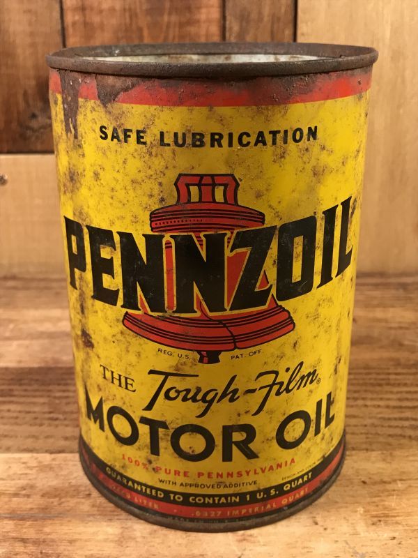 Pennzoil Tough Film Motor Oil Tin Can ペンゾイル ビンテージ オイル缶 モーターオイル 50年代 -  STIMPY(Vintage Collectible Toys）スティンピー(ビンテージ コレクタブル トイズ）