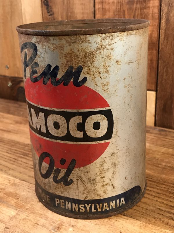 Penn Amoco Oil Tin Can アモコ ビンテージ オイル缶 ブリキ缶 50年代