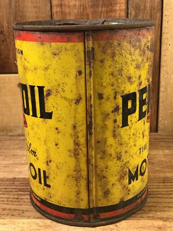 Pennzoil Tough Film Motor Oil Tin Can ペンゾイル ビンテージ オイル缶 モーターオイル 50年代 -  STIMPY(Vintage Collectible Toys）スティンピー(ビンテージ コレクタブル トイズ）
