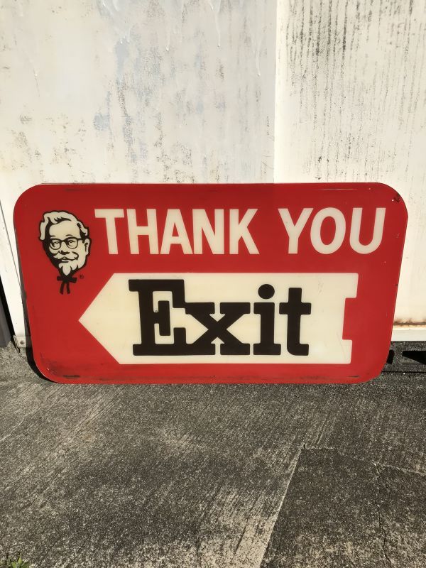 Kentucky Fried Chicken “Thank You Exit” Plastic Sign ケンタッキー 