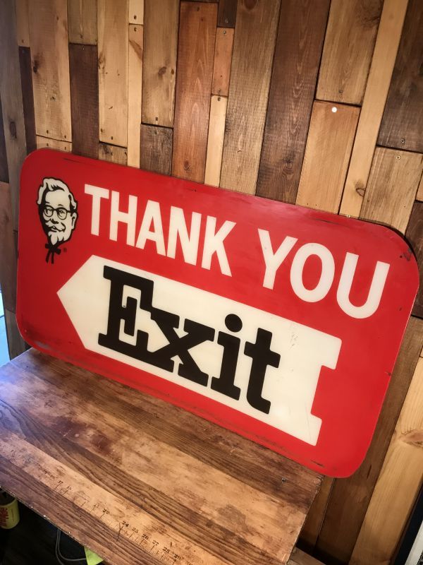 Kentucky Fried Chicken “Thank You Exit” Plastic Sign ケンタッキー 
