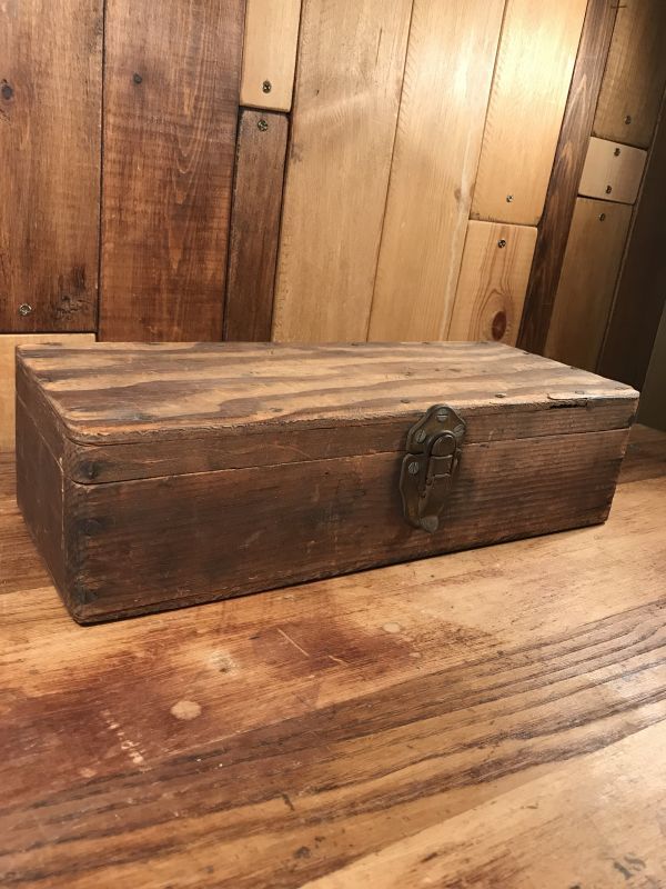 Hinges Wood Tool Box ツールボックス ビンテージ 工具箱 ウッド 