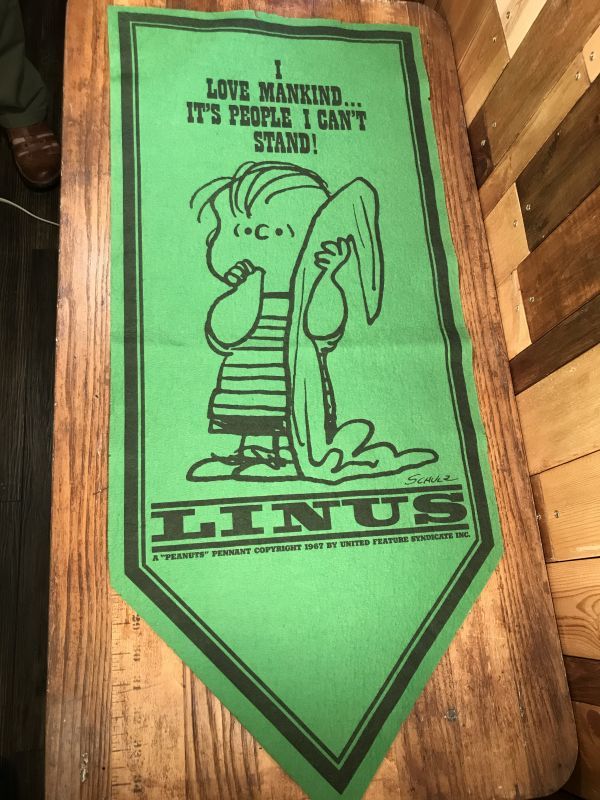 Peanuts Snoopy “Linus” Felt Banner ライナス ビンテージ フェルト