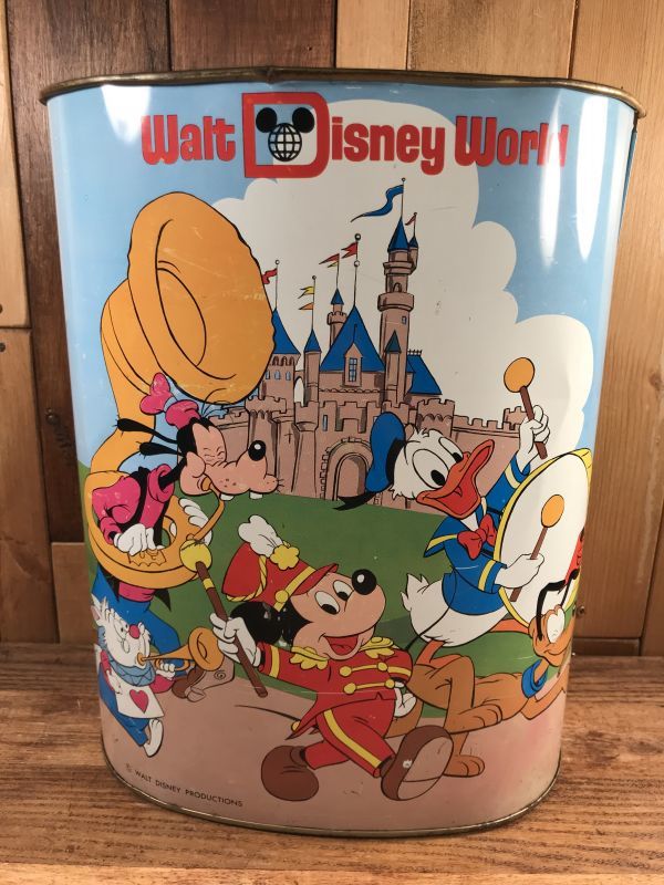 Cheinco Walt Disney World Metal Trash Can ディズニーワールド ビンテージ トラッシュカン ゴミ箱 70年代 Stimpy Vintage Collectible Toys スティンピー ビンテージ コレクタブル トイズ