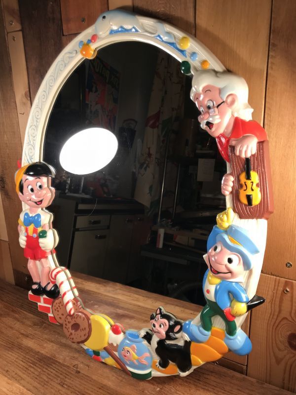 Disney “Pinocchio” Wall Mirror ピノキオ ビンテージ 壁掛けミラー