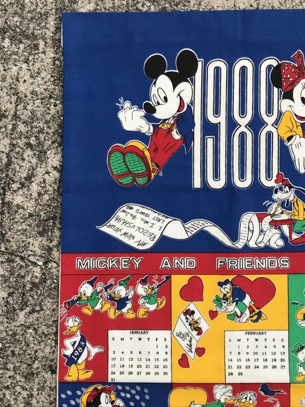 Disney “Mickey And Friends” Calendar Tapestry ディズニー