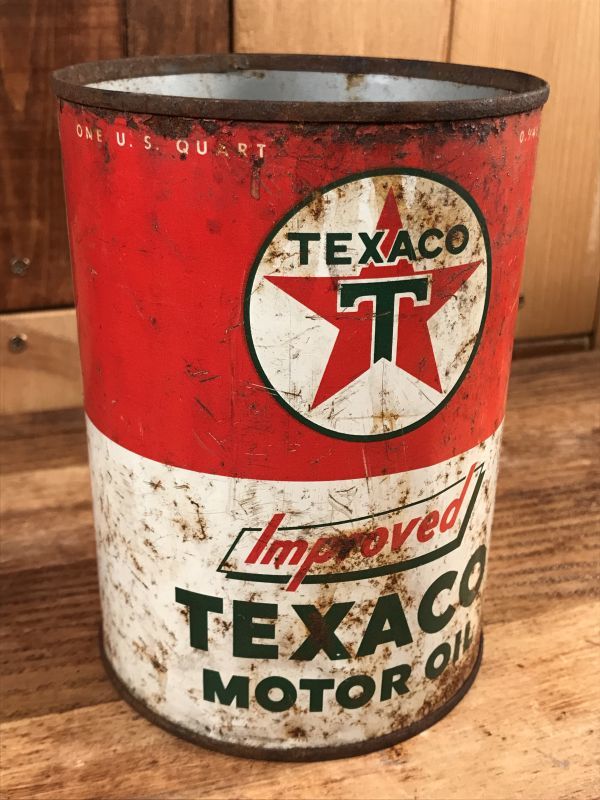Improved “Texaco” Motor Oil Tin Can テキサコ ビンテージ ブリキ缶