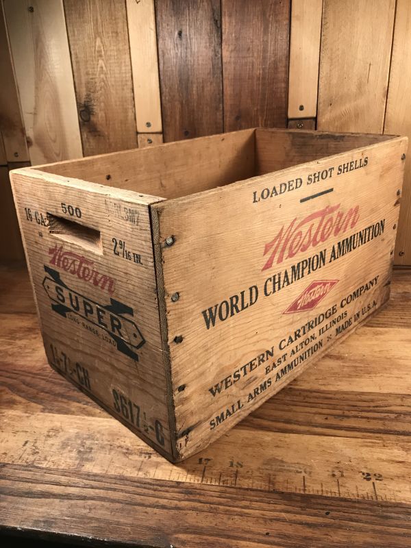 Western Cartridge Company Wood Box 弾薬 ビンテージ ウッドボックス 木箱 〜40年代 - STIMPY( Vintage Collectible Toys）スティンピー(ビンテージ コレクタブル トイズ）