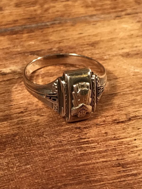 1944 Josten 10K Gold Class Ring ジャスティン ビンテージ カレッジ ...