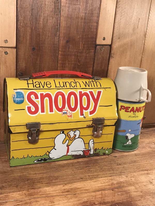 Thermos Peanuts Snoopy Metal Lunch Box & Thermo Bottle Set