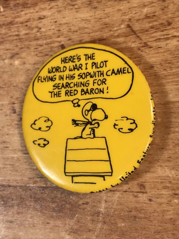 Peanuts Snoopy “Red Baron” Pinback スヌーピー ビンテージ 缶バッジ