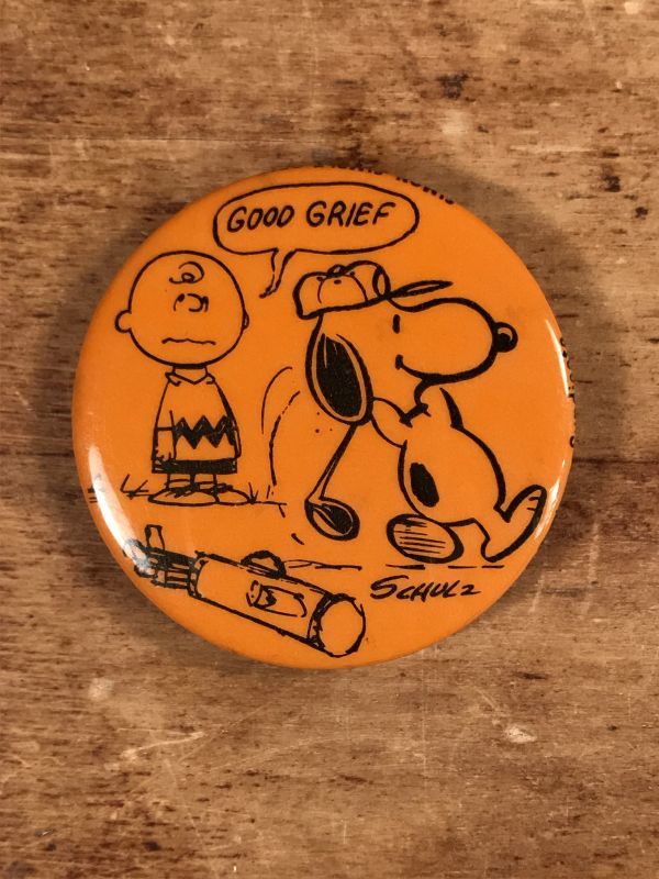 Peanuts Snoopy Charlie Brown Good Grief Pinback スヌーピー ビンテージ 缶バッジ チャーリーブラウン 70年代 Stimpy Vintage Collectible Toys スティンピー ビンテージ コレクタブル トイズ