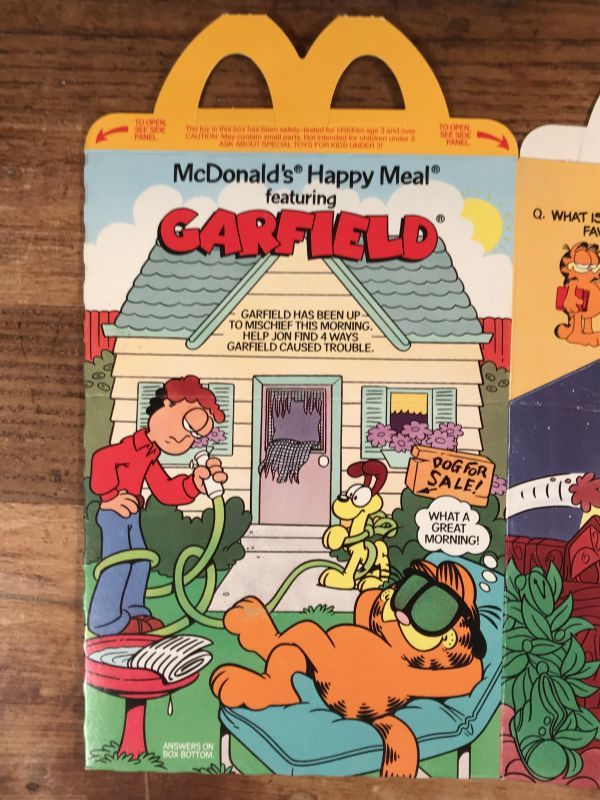 McDonald's “Garfield” Happy Meal Box マクドナルド ビンテージ ハッピーミールボックス ミールトイ 80年代  STIMPY(Vintage Collectible Toys）スティンピー(ビンテージ コレクタブル トイズ）