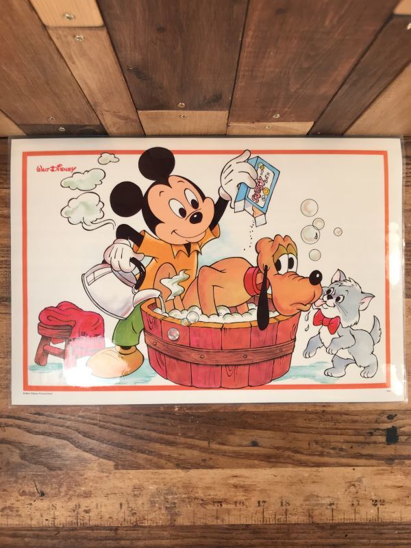 Disney Mickey Mouse Pluto Vinyl Placemat ミッキーマウス ビンテージ ランチョンマット プレースマット 70 80年代 Stimpy Vintage Collectible Toys スティンピー ビンテージ コレクタブル トイズ