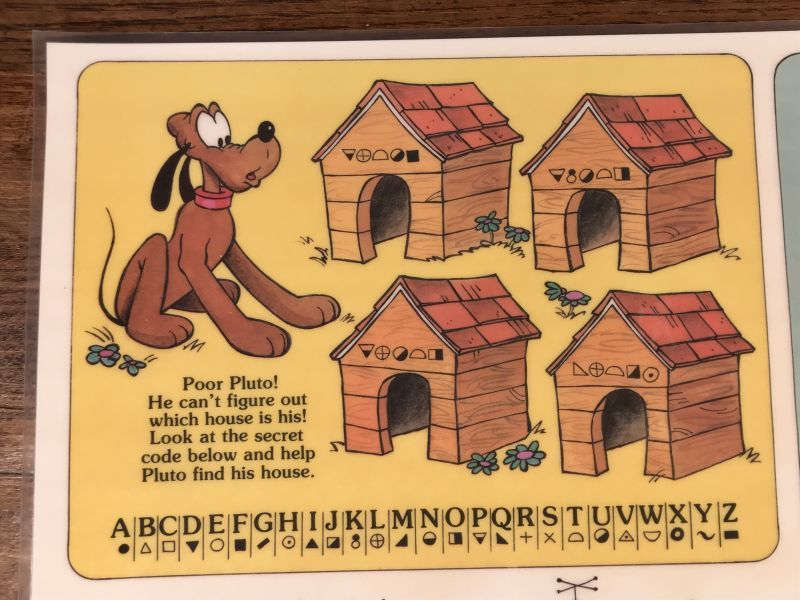 Disney Mickey Mouse Pluto Vinyl Placemat ミッキーマウス ビンテージ ランチョンマット プレースマット 70 80年代 Stimpy Vintage Collectible Toys スティンピー ビンテージ コレクタブル トイズ
