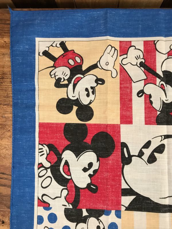 Disney ミッキー バンダナ スカーフ ビンテージ Mickey mouse-