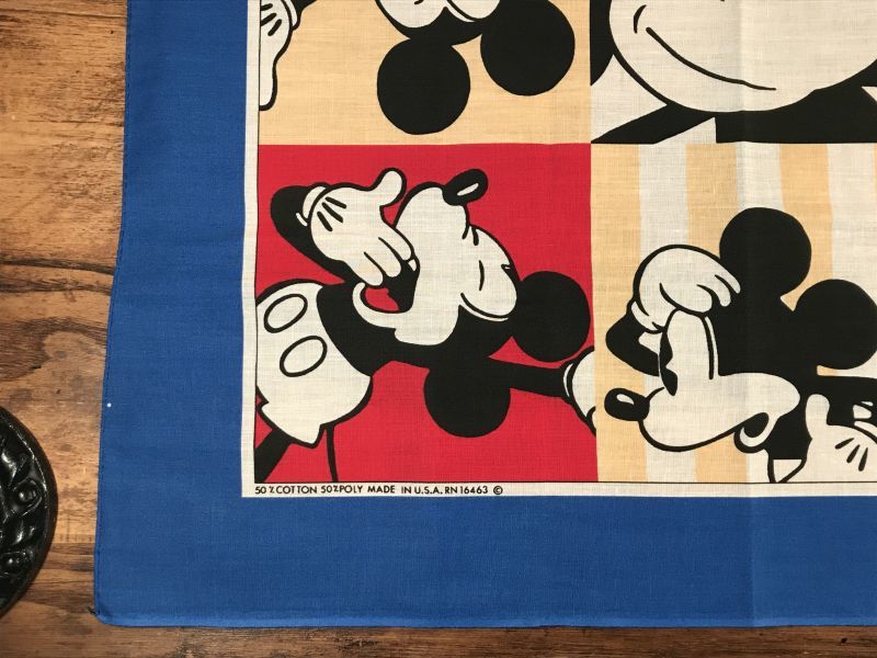 Disney ミッキー バンダナ スカーフ ビンテージ Mickey mouse-