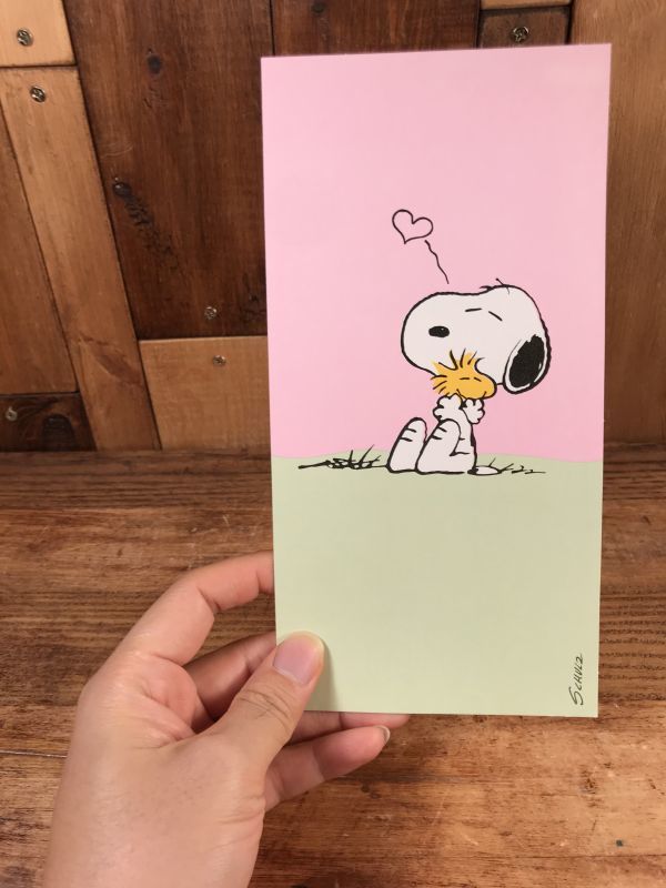 Hallmark Snoopy Woodstock Hug Greeting Card スヌーピー ウッドストック ビンテージ グリーティングカード 70 80年代 Stimpy Vintage Collectible Toys スティンピー ビンテージ コレクタブル トイズ