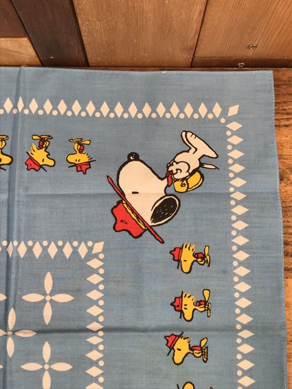 Peanuts Snoopy & Woodstock Cotton Bandana スヌーピー ビンテージ ...
