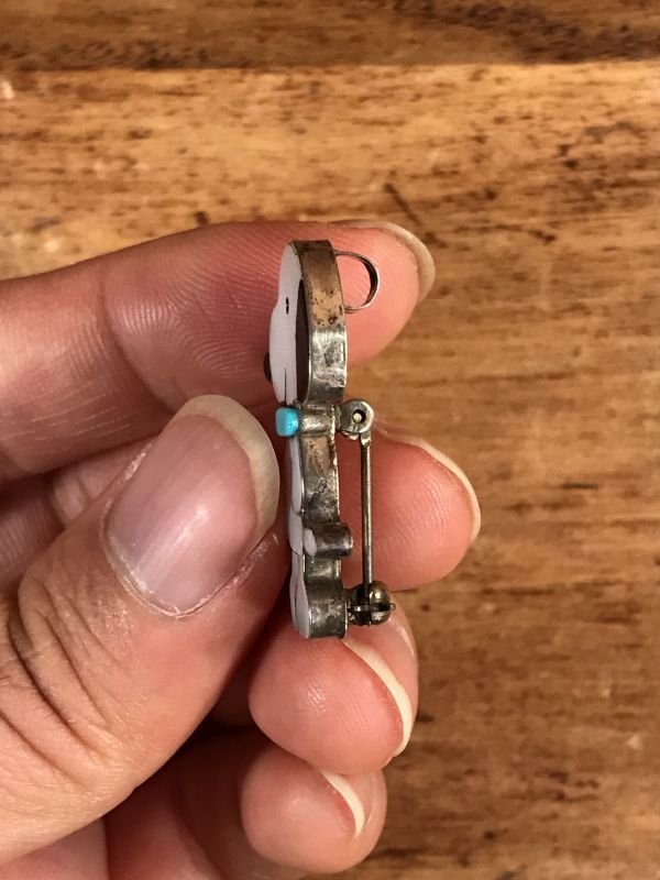Snoopy Indian Jewelry Zuni Pinback スヌーピー ビンテージ ピンバッジ ズニ族 インディアンジュエリー 60 70年代 Stimpy Vintage Collectible Toys スティンピー ビンテージ コレクタブル トイズ