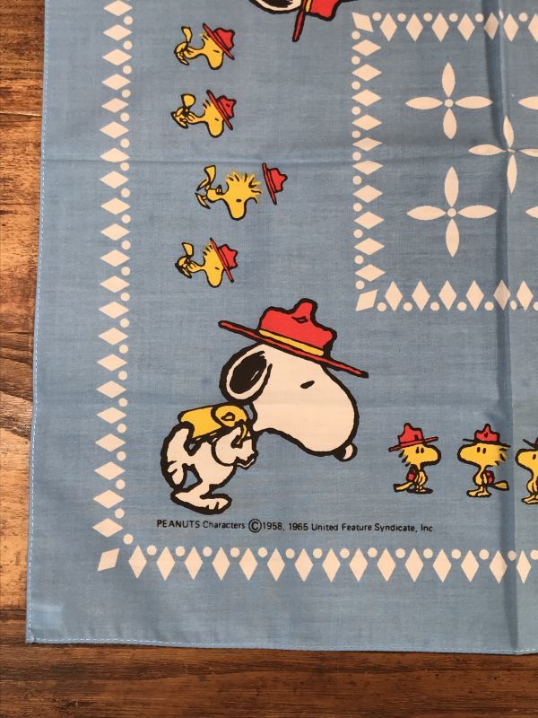 Peanuts Snoopy Woodstock Cotton Bandana スヌーピー ビンテージ バンダナ ハンカチ 80年代 Stimpy Vintage Collectible Toys スティンピー ビンテージ コレクタブル トイズ