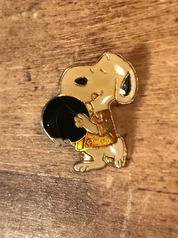 Snoopy Bowling Enamel Metal Pins スヌーピー ビンテージ ピンバッジ ピンバッチ 70 80年代 Stimpy Vintage Collectible Toys スティンピー ビンテージ コレクタブル トイズ