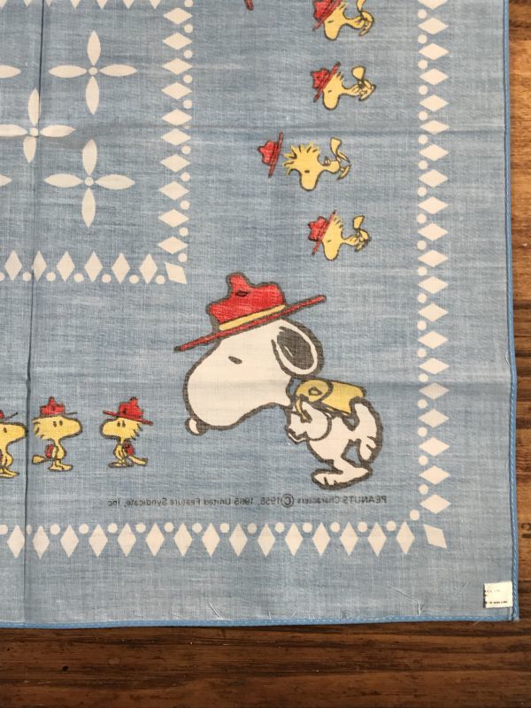 Peanuts Snoopy Woodstock Cotton Bandana スヌーピー ビンテージ バンダナ ハンカチ 80年代 Stimpy Vintage Collectible Toys スティンピー ビンテージ コレクタブル トイズ
