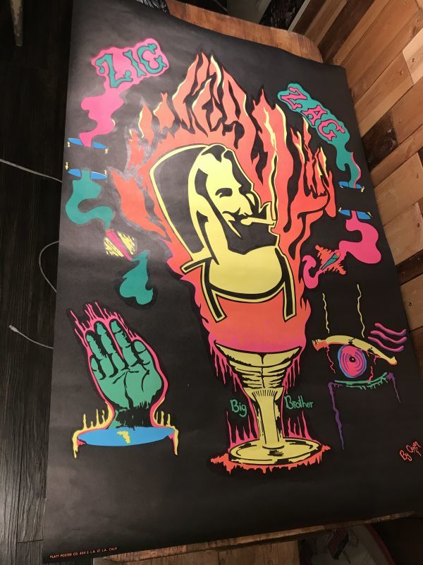 Zig Zag Man Big Brother Black Light Poster ジグザグ ビンテージ 