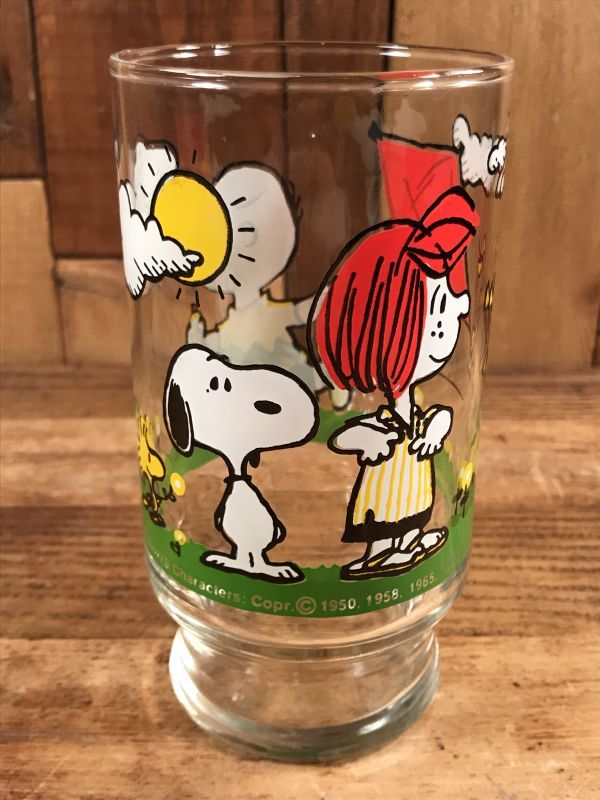 Peanuts Snoopy “Charlie Brown Kite” Glass スヌーピー ビンテージ グラス チャーリーブラウン 70〜80年代  STIMPY(Vintage Collectible Toys）スティンピー(ビンテージ コレクタブル トイズ）