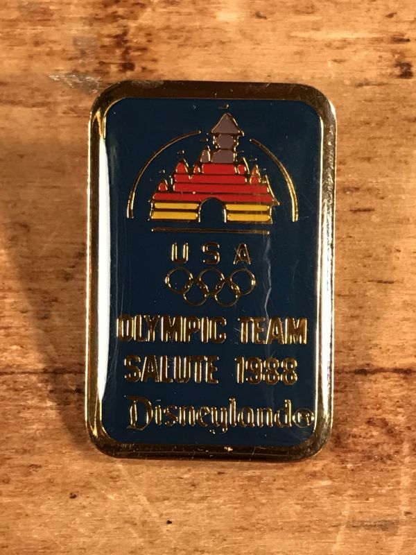 Disneyland Olympic Team Salute Enamel Pins ディズニーランド ビンテージ ピンバッジ オリンピック ピンバッチ 80年代 Stimpy Vintage Collectible Toys スティンピー ビンテージ コレクタブル トイズ