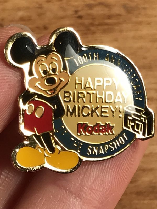 Kodak Disney “Happy Birthday Mickey!” Enamel Pins ミッキーマウス ビンテージ ピンバッジ コダック  ピンバッチ 80年代 - STIMPY(Vintage Collectible Toys）スティンピー(ビンテージ コレクタブル トイズ）