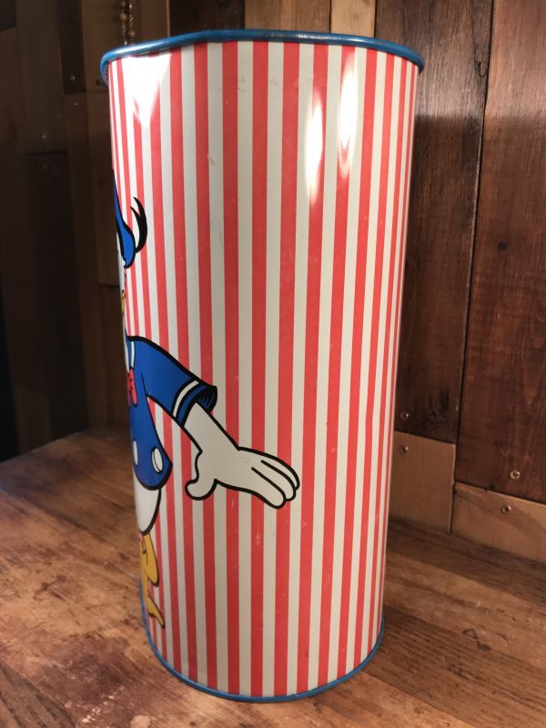 Cheinco Disney Stripe Metal Trush Can ディズニー ビンテージ トラッシュ缶 ゴミ箱 70年代 Stimpy Vintage Collectible Toys スティンピー ビンテージ コレクタブル トイズ