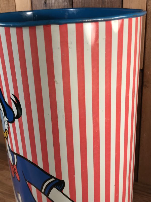 Cheinco Disney Stripe Metal Trush Can ディズニー ビンテージ トラッシュ缶 ゴミ箱 70年代 Stimpy Vintage Collectible Toys スティンピー ビンテージ コレクタブル トイズ