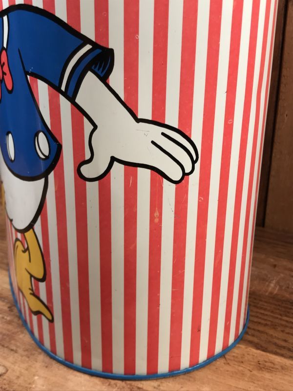 Cheinco Disney Stripe Metal Trush Can ディズニー ビンテージ トラッシュ缶 ゴミ箱 70年代 Stimpy Vintage Collectible Toys スティンピー ビンテージ コレクタブル トイズ