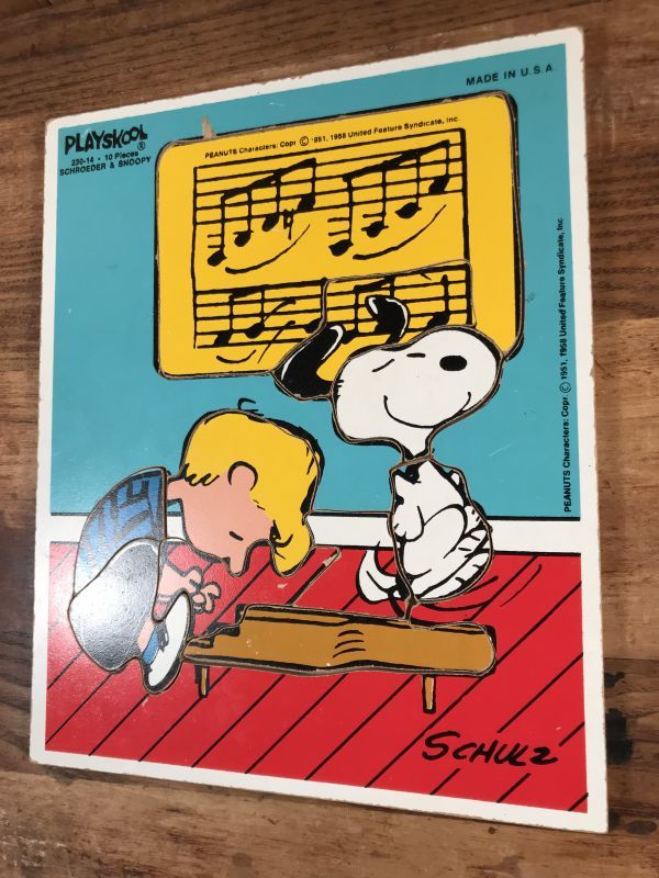 Playskool Peanuts Schroeder & Snoopy Wood Puzzle スヌーピー