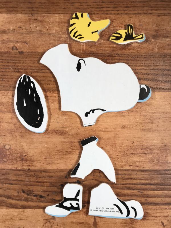 Playskool Peanuts Snoopy Woodstock Good Grief Wood Puzzle スヌーピー ビンテージ ウッドパズル 70年代 Stimpy Vintage Collectible Toys スティンピー ビンテージ コレクタブル トイズ