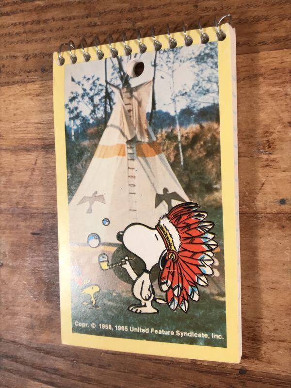 Plymouth Peanuts Snoopy & Woodstock “Indian” Memo Pad スヌーピー